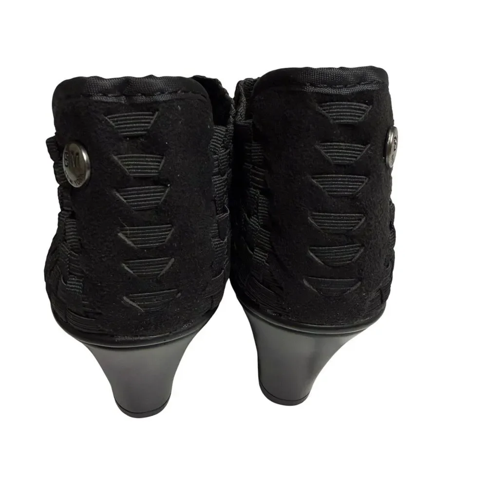 Bernie Mev Chesca Woven Shoes Clogs Slip On Heeled Women Black 36 US 5.5 NIB